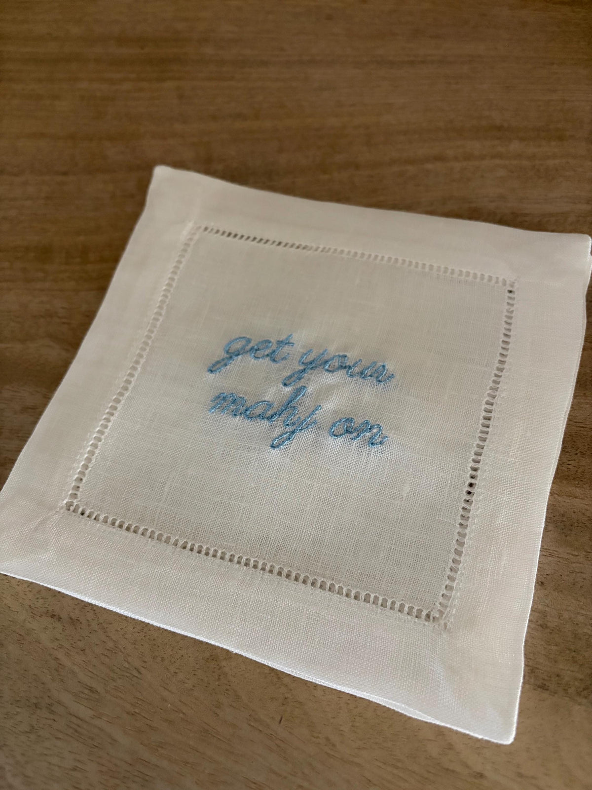 Mahjong Embroidered Cocktail Napkins - Set of 4