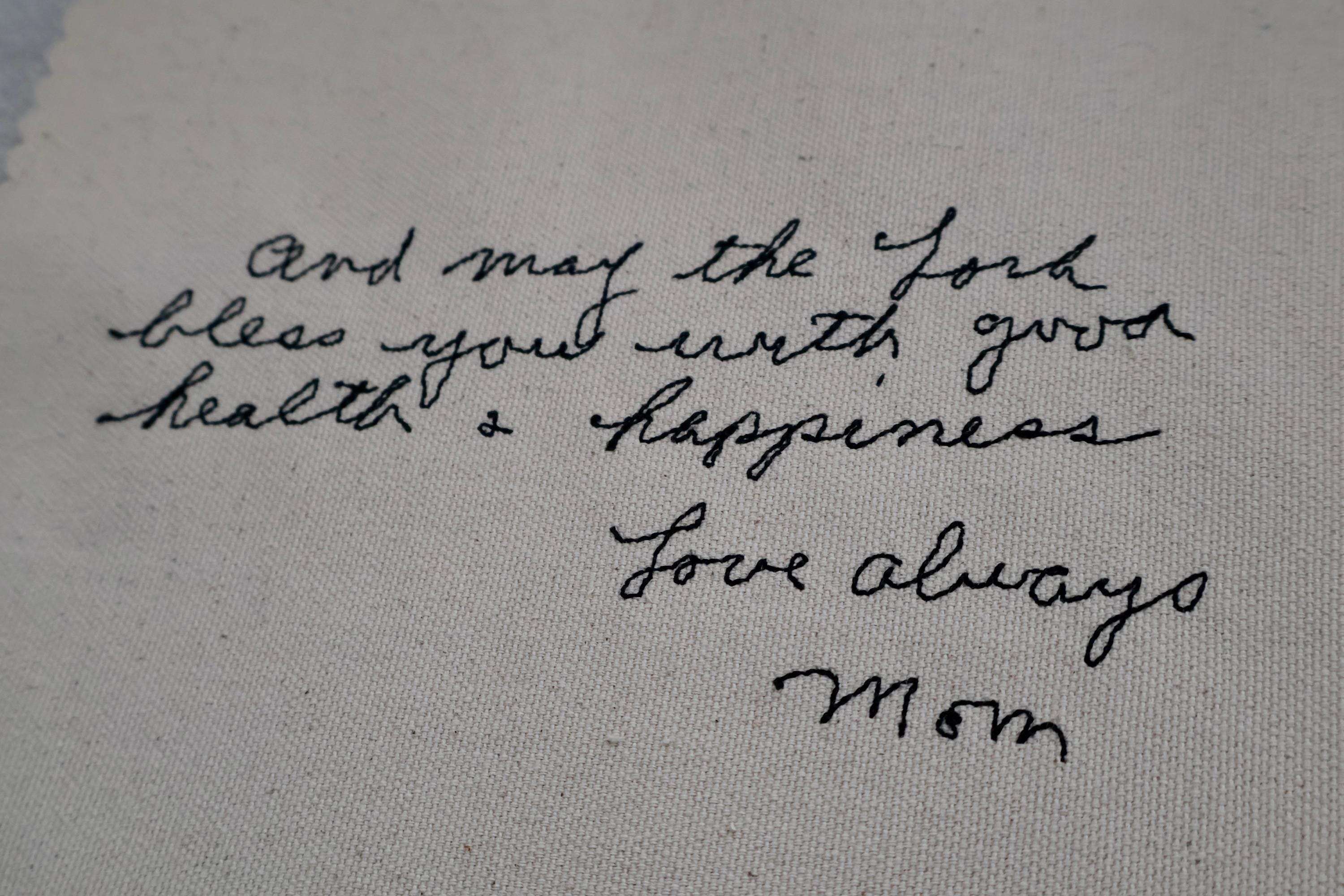 Custom Handwriting Embroidered Canvas | 5x7