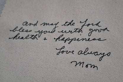 Custom Handwriting Embroidered Canvas | 5x7"