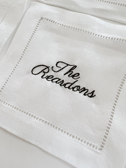 Embroidered Last Name Napkins | Set of 4