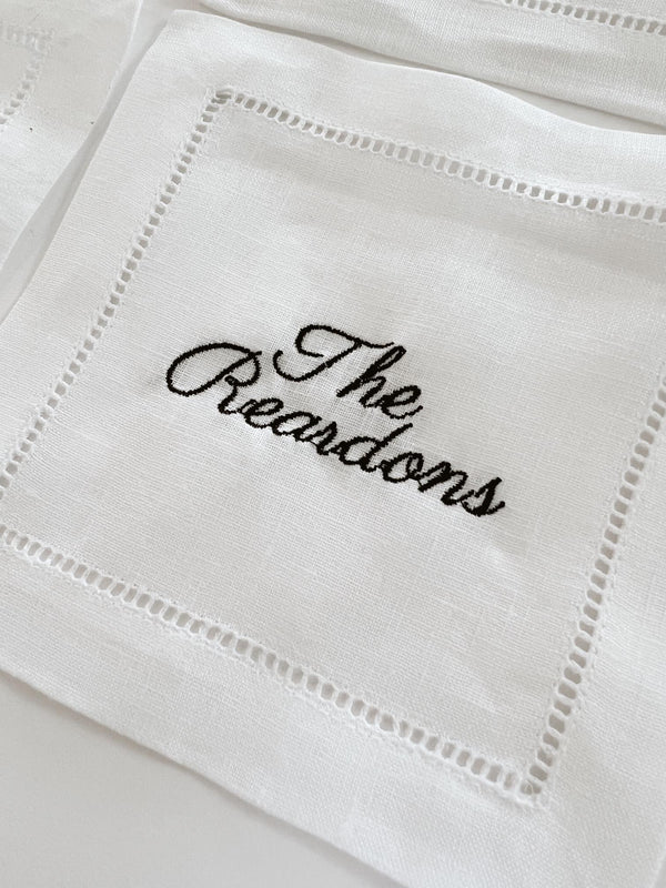 Embroidered Last Name Napkins | Set of 4