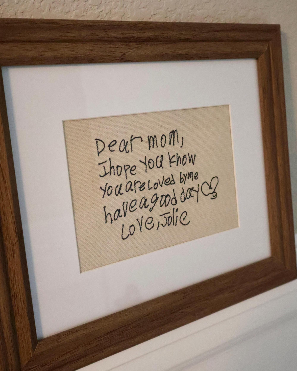 Custom Handwriting Embroidered Canvas | 5x7"