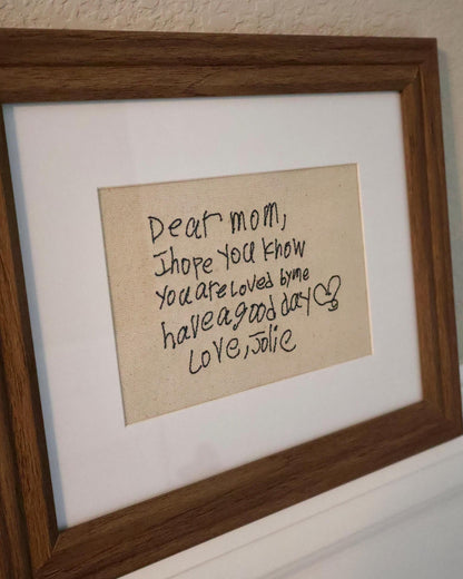 Custom Handwriting Embroidered Canvas | 5x7"