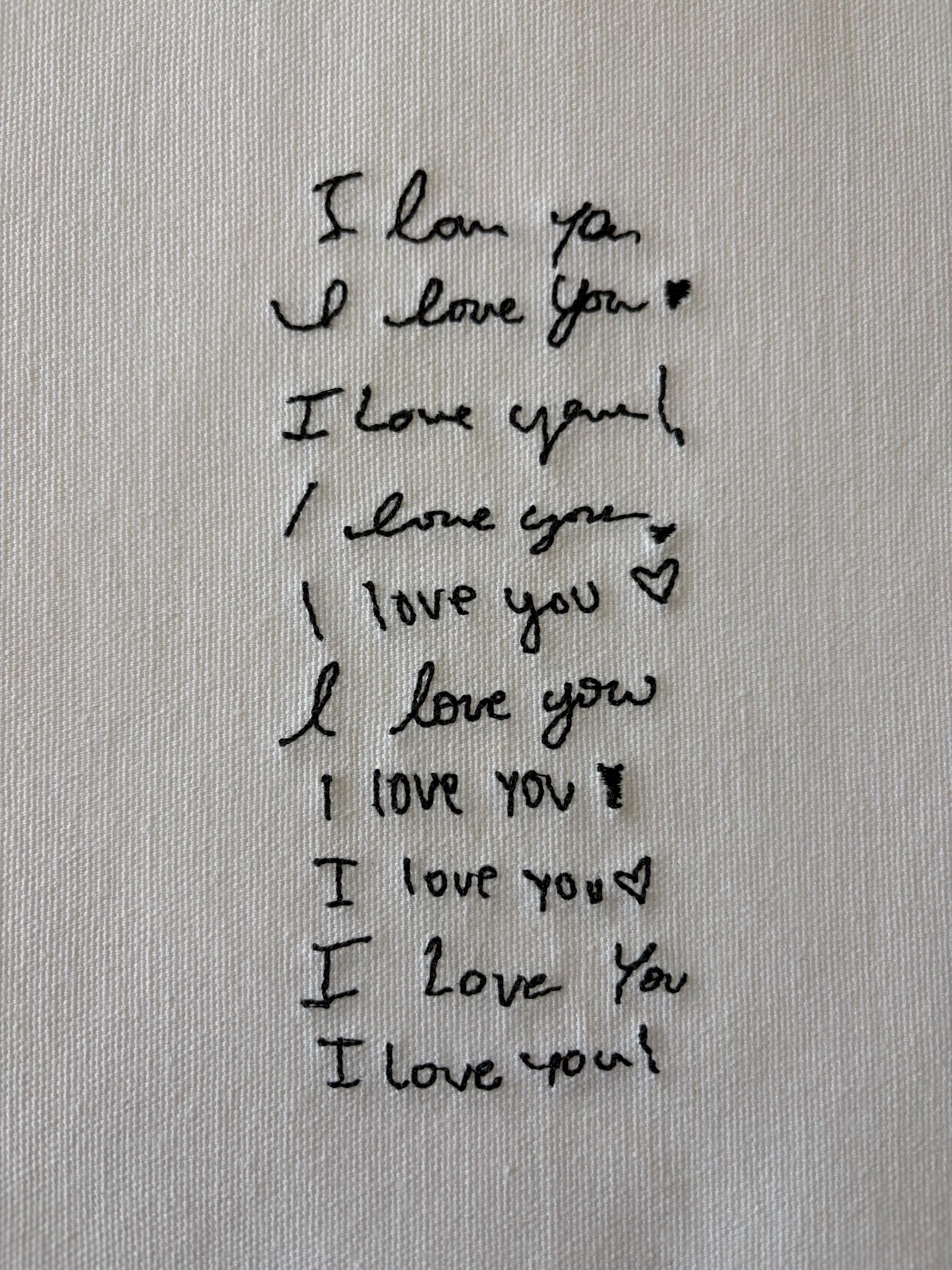 Custom Handwriting Embroidered Canvas | 8x10