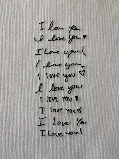 Custom Handwriting Embroidered Canvas | 8x10"