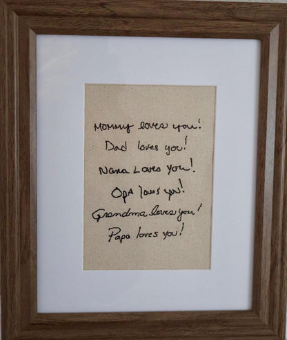 Custom Handwriting Embroidered Canvas | 5x7"