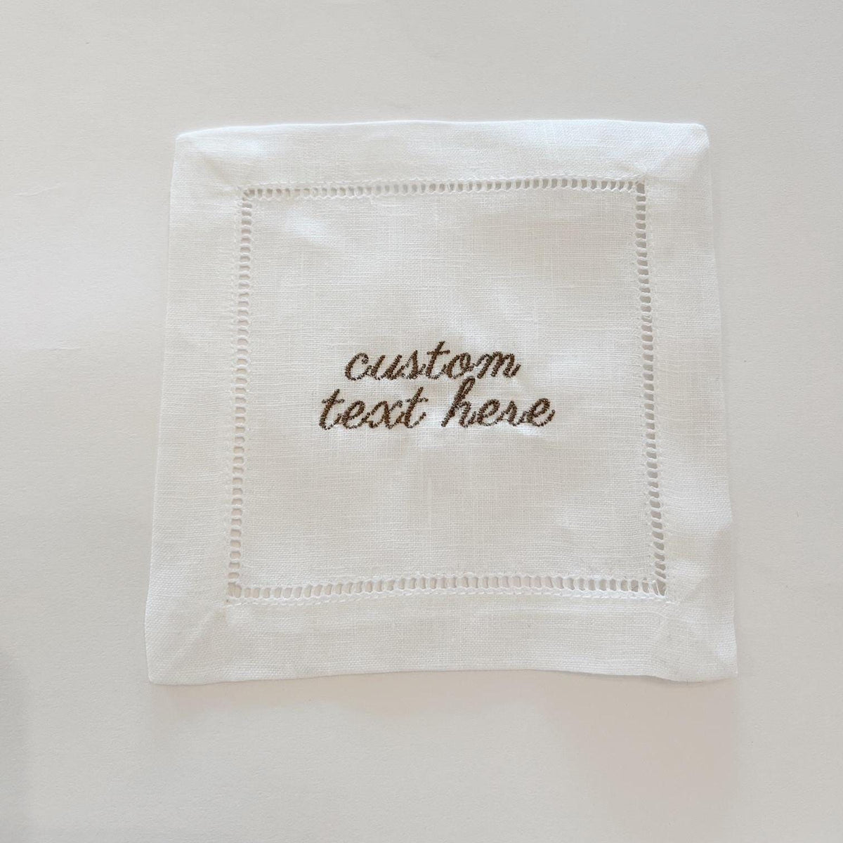 Custom Embroidered Cocktail Napkins | Set of 4