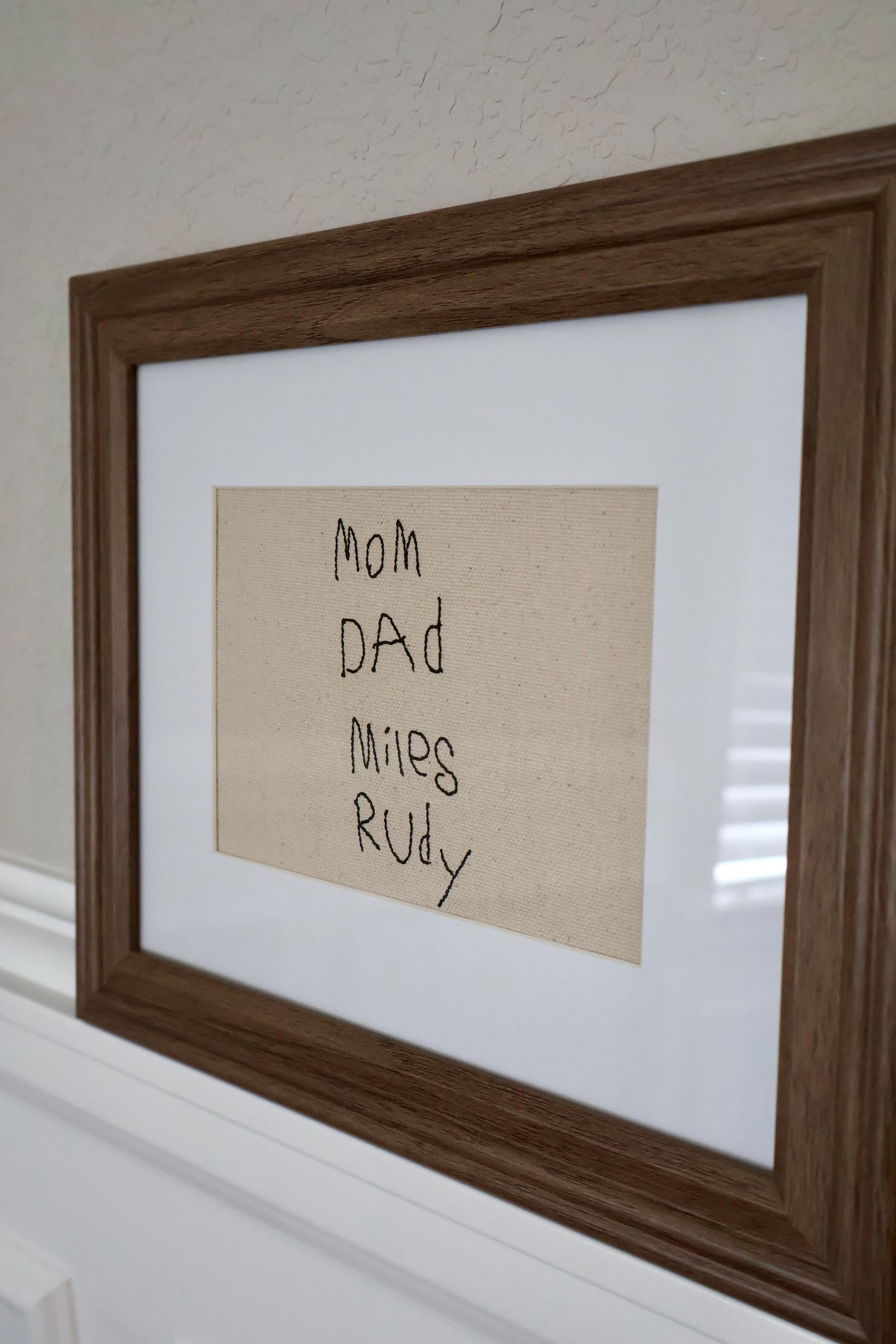 Custom Handwriting Embroidered Canvas | 5x7