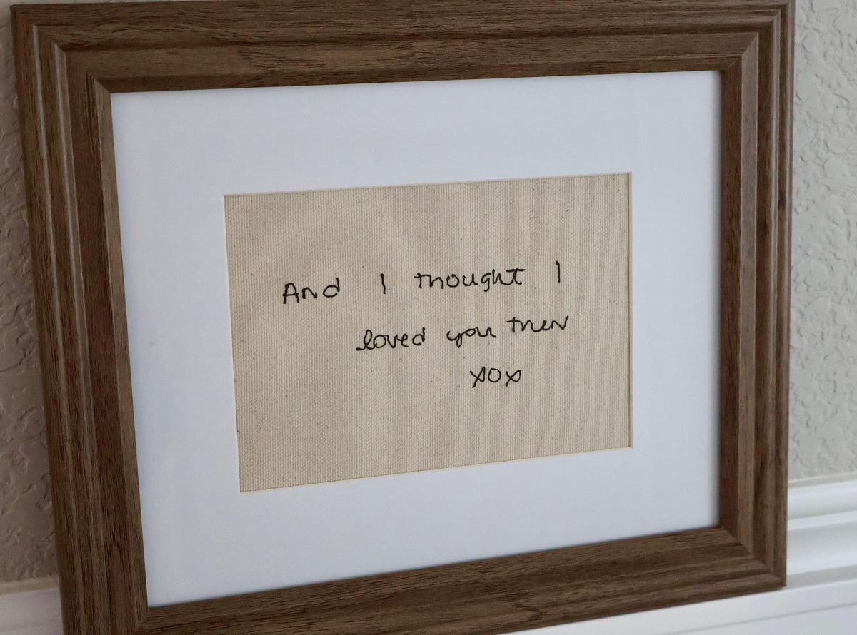 Custom Handwriting Embroidered Canvas | 5x7"