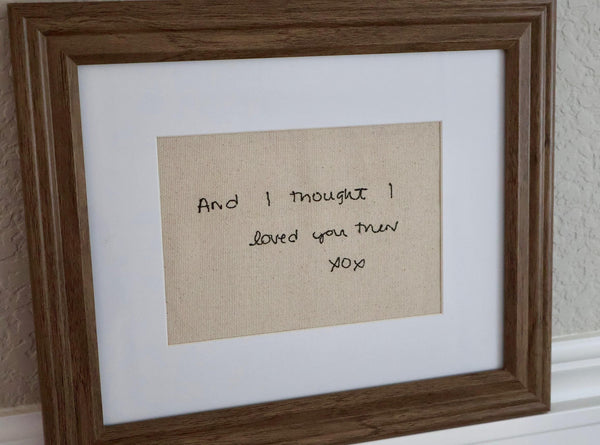Custom Handwriting Embroidered Canvas | 5x7"