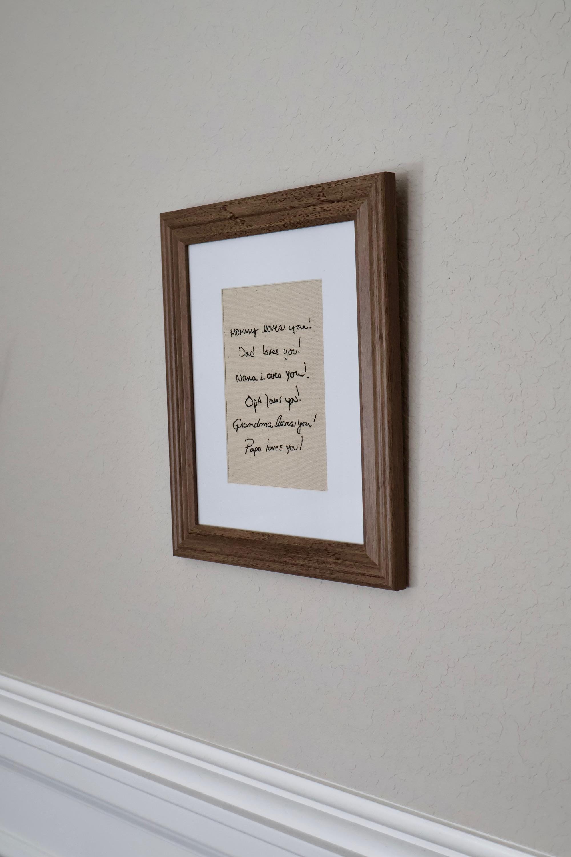 Custom Handwriting Embroidered Canvas | 8x10