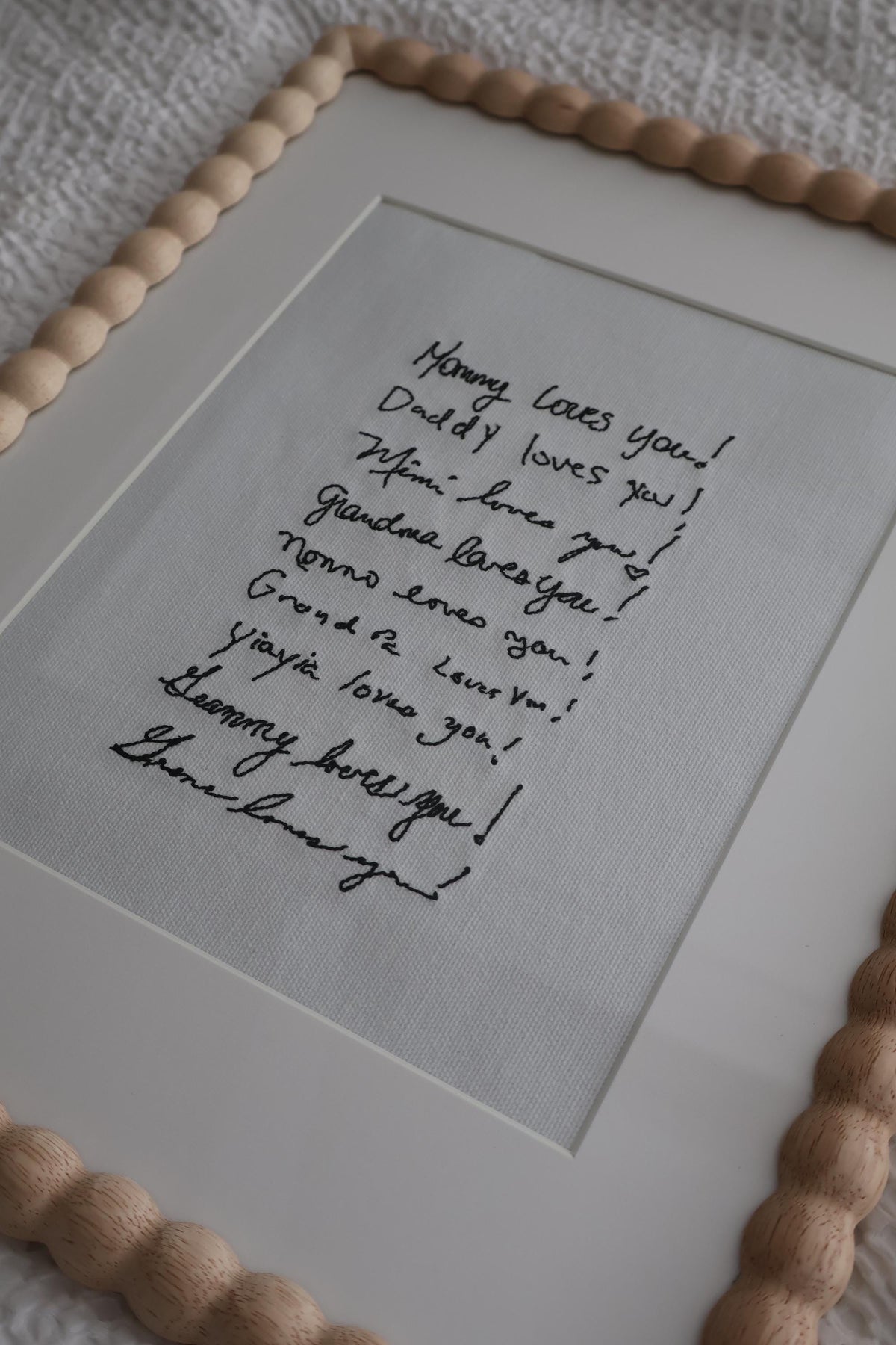 Custom Handwriting Embroidered Canvas | 8x10"