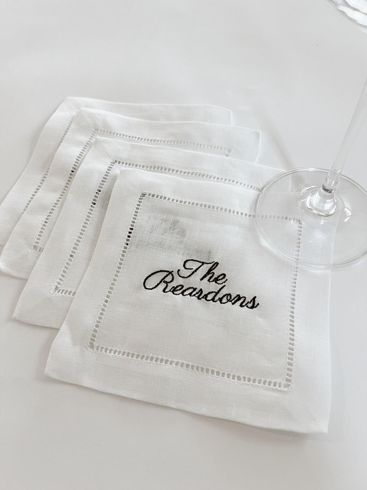 Embroidered Last Name Napkins | Set of 4